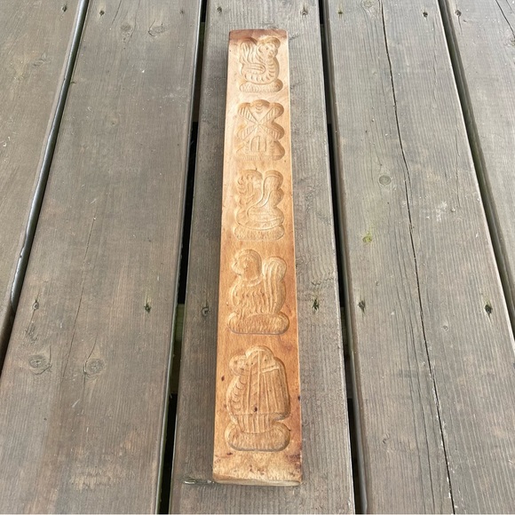 Vintage Wooden Dutch Butter Mold Cookie Press - Picture 2 of 15